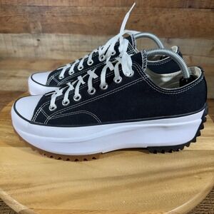 Converse Shoes Mens 9.5 Womens 11 Black Sneaker Run Star Hike Low Top Platform